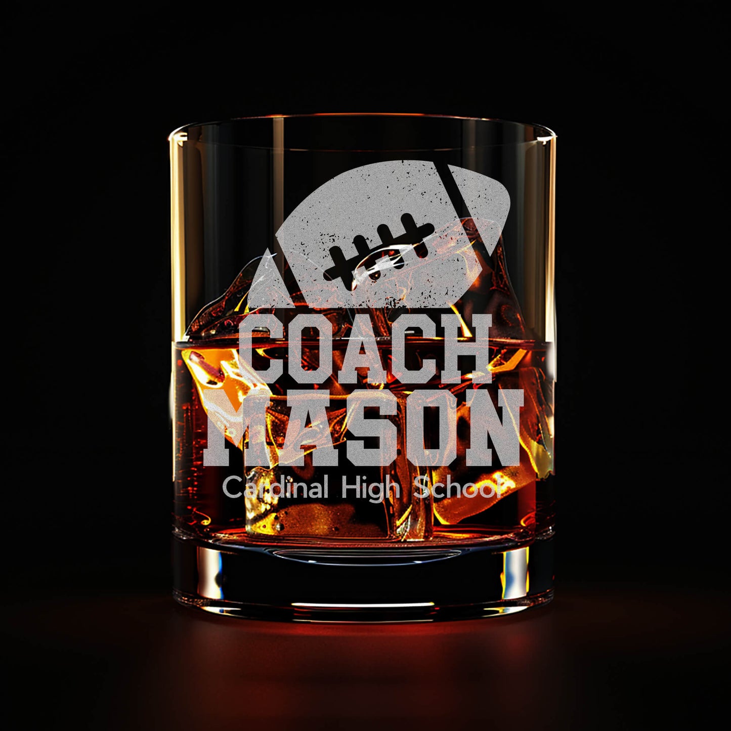 Personalized Football Whiskey Glass