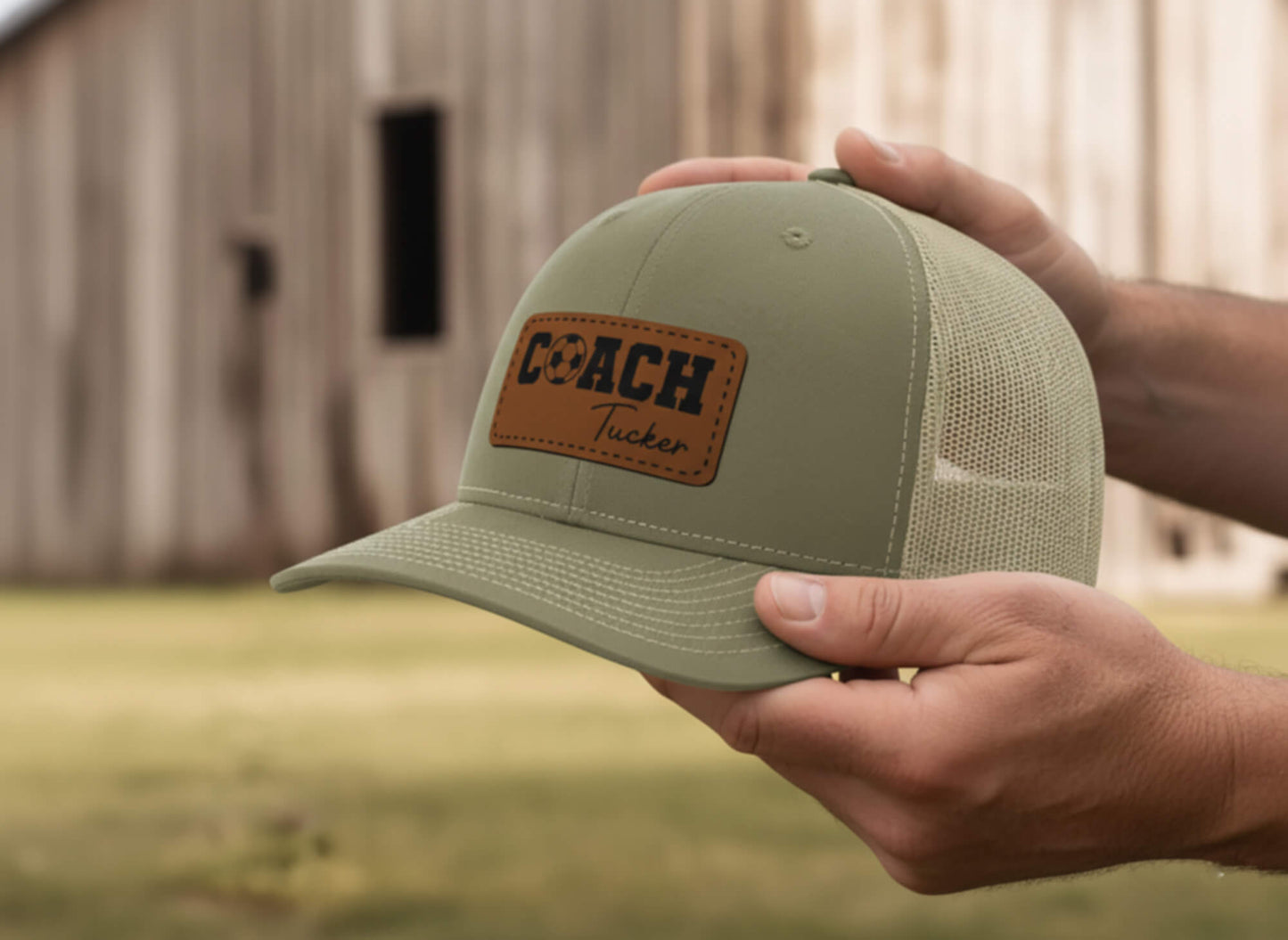 Engraved Coach Hat, Personalized Basketball Coach Cap, Custom Leather Patch Hat, Gift for Coach Dad, Fathers Day Gift for Him, Team Logo Hat