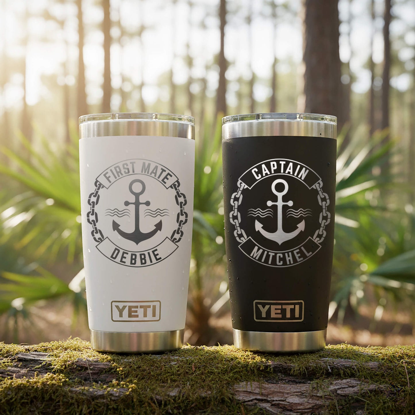 Custom Engraved 20oz Yeti Rambler, Personalized Captain Yeti Gift, Nautical Gift for Boat Captain, Sailor Gift, Custom Boat Tumbler