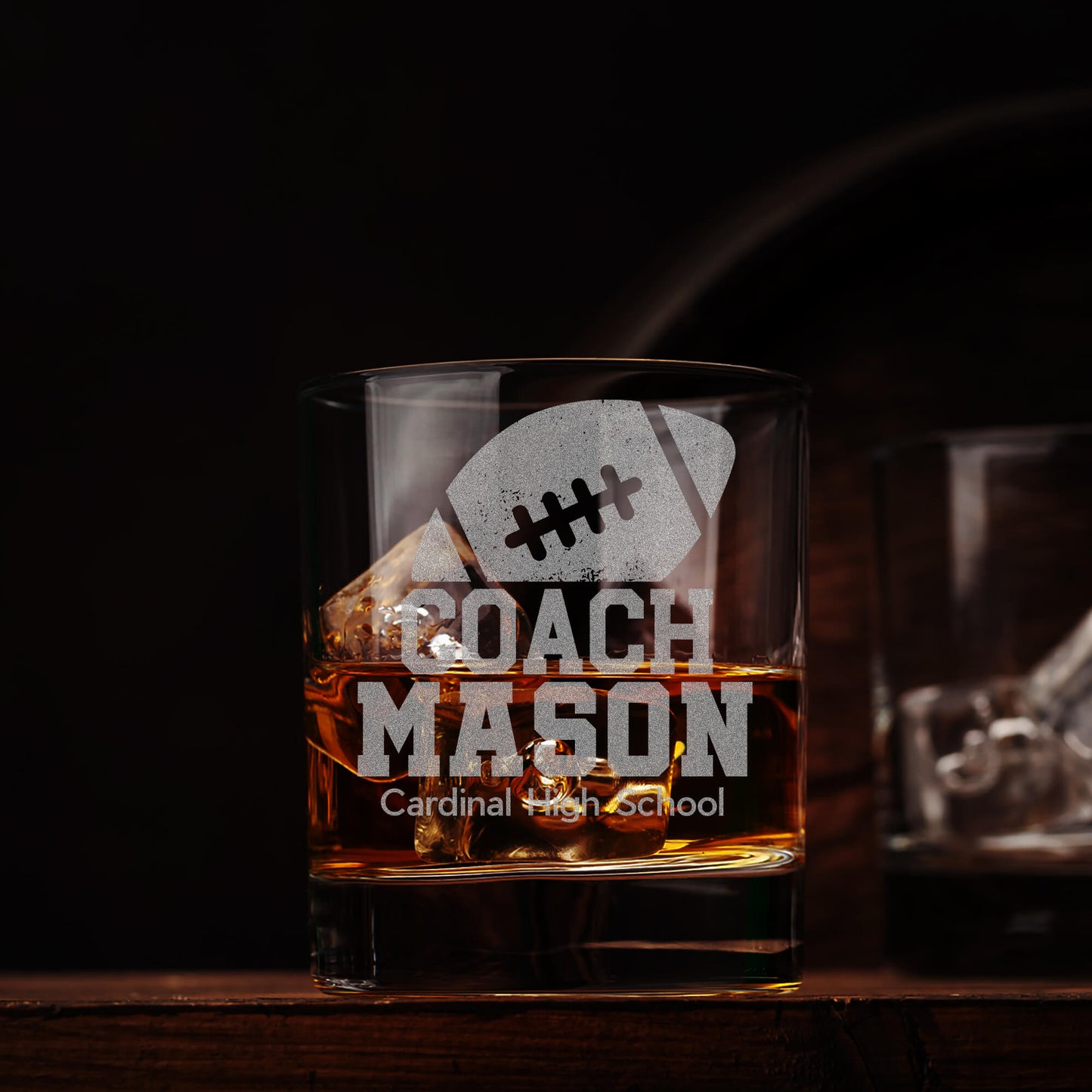 Personalized Football Whiskey Glass