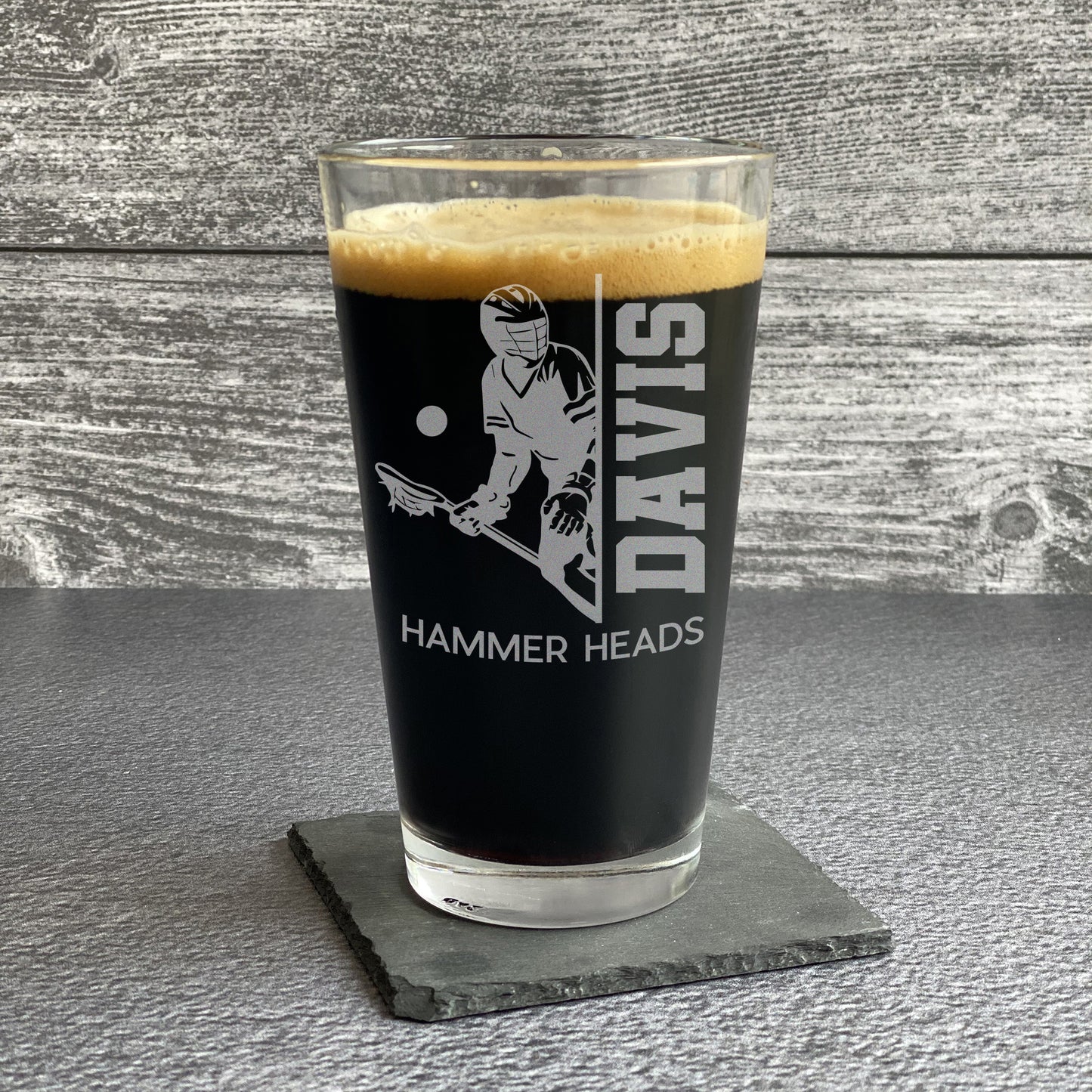 Personalized Lacrosse Coach Pint Glass