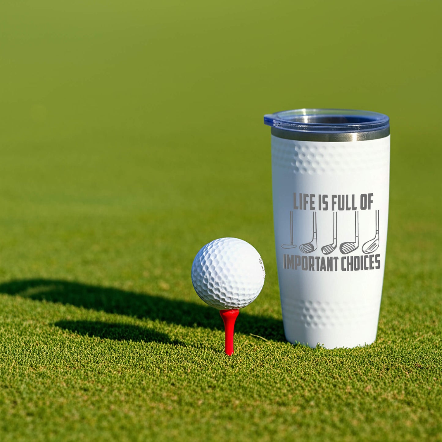 Golf Ball Dimple Tumbler, Laser Engraved Golfer Gift, Golf Ball Dimpled Insulated Cup, Custom Golf Gift, Custom Travel Mug, Gift For Golfer