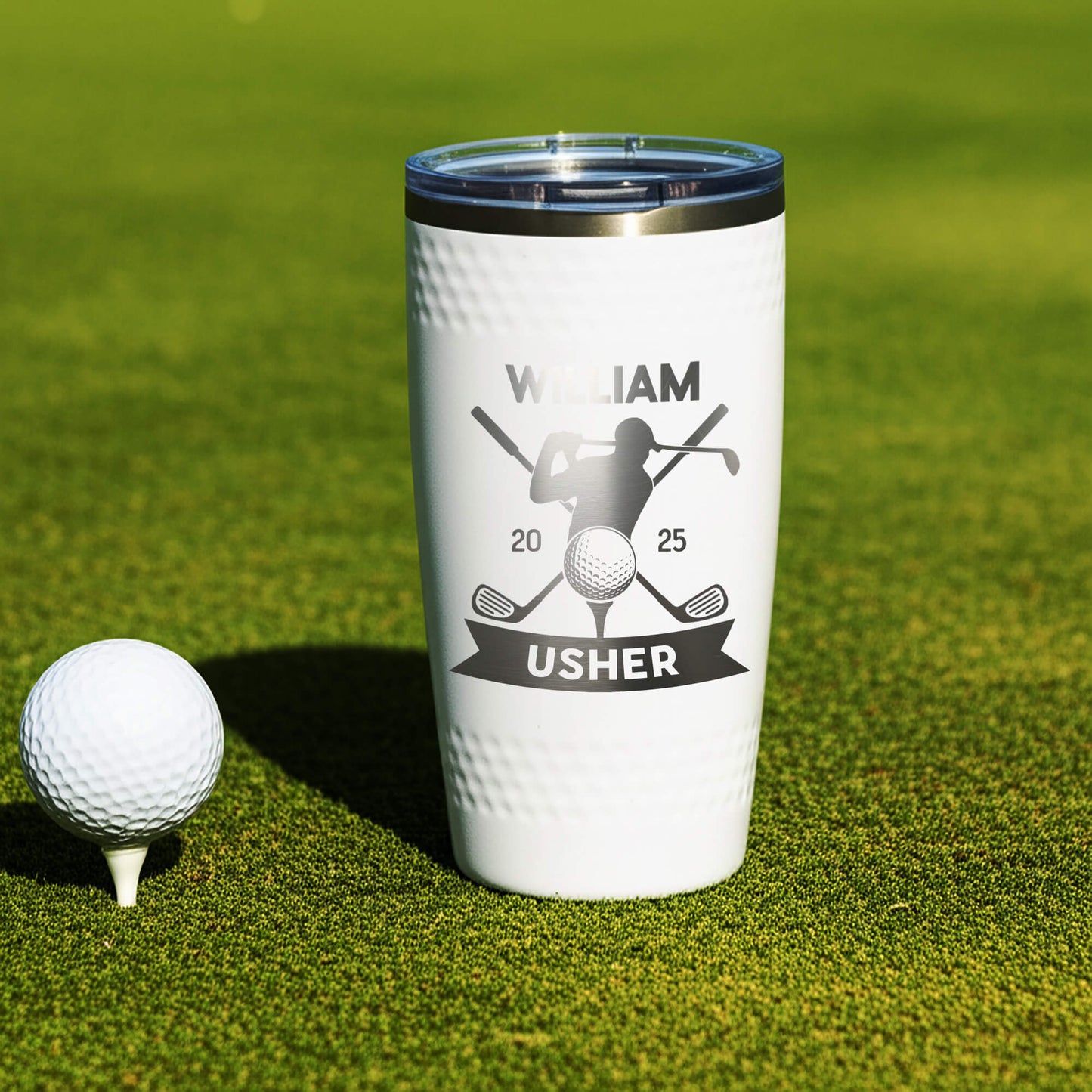 Custom Golf Tumbler – Engraved Groomsmen Gift, Personalized Golf Lover Cup, Wedding Party Favor, Best Man & Bachelor Golf Gift