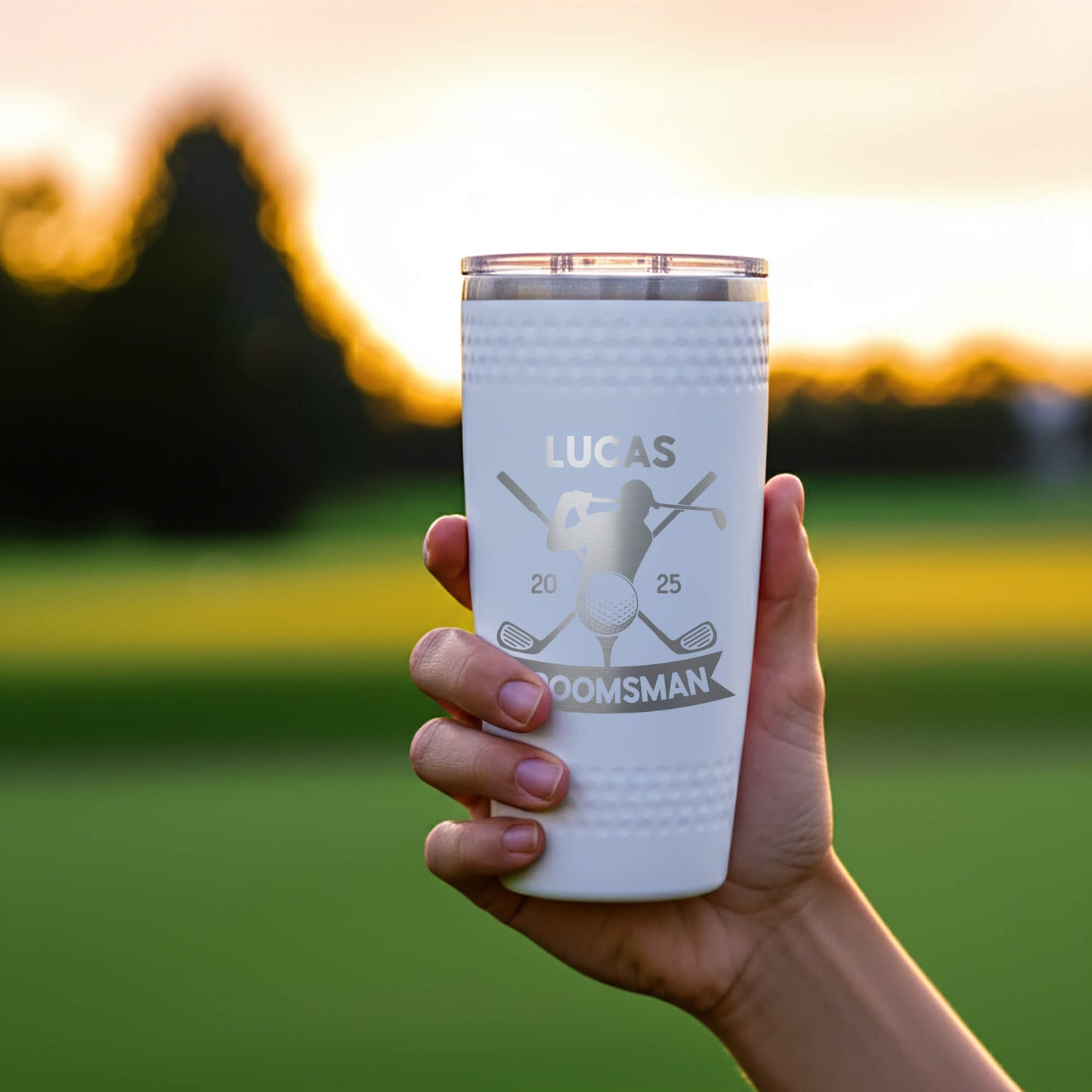 Custom Golf Tumbler – Engraved Groomsmen Gift, Personalized Golf Lover Cup, Wedding Party Favor, Best Man & Bachelor Golf Gift