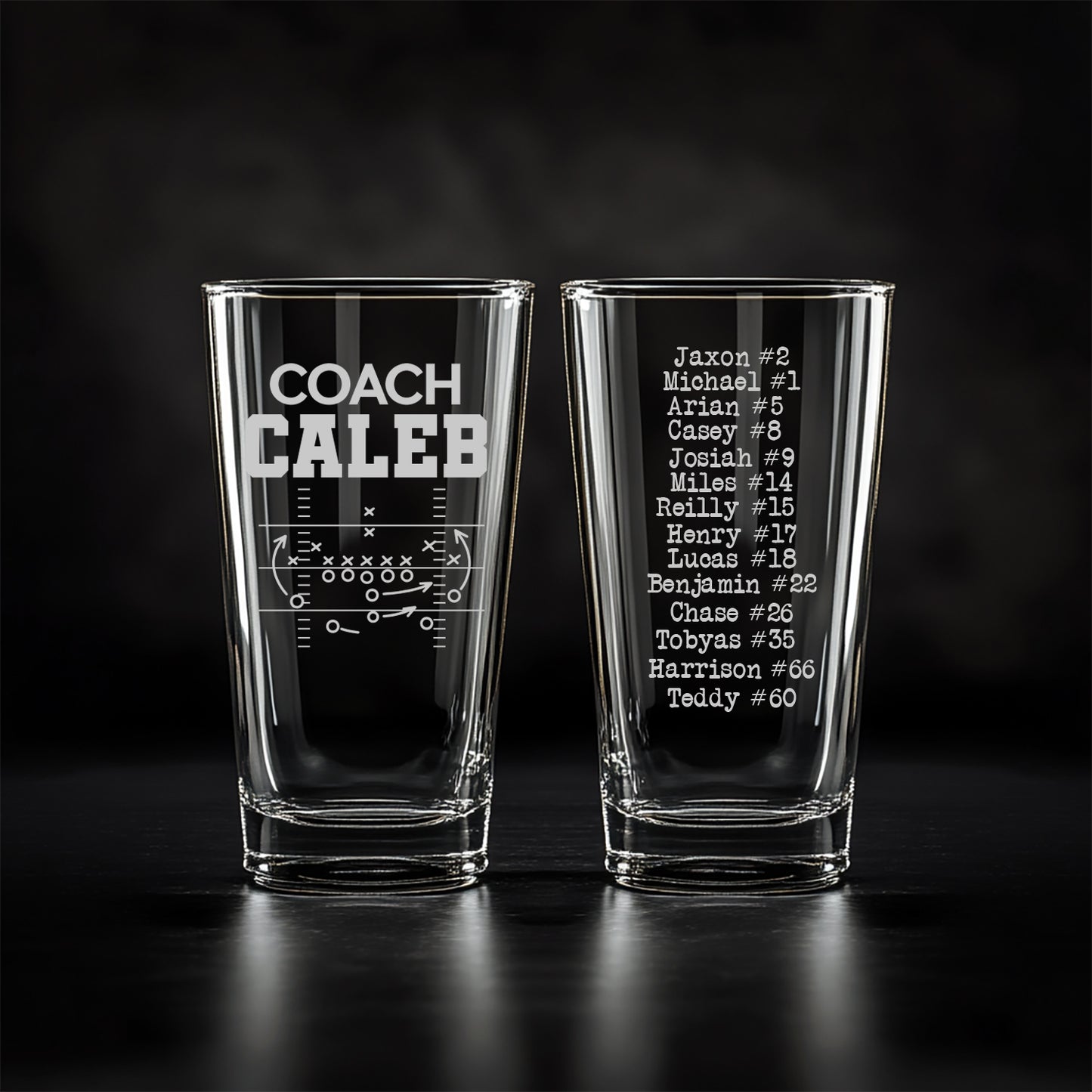 Personalized Football Coach Pint Glass