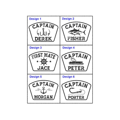 Custom Captain Hat with Engraved Leather Patch – Personalized First Mate Boating Hat Gift