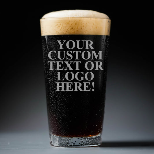Personalized Beer Glass Engraved with Any Message, Custom Logo, Add Your Logo, Name, or Message, Gift for Dad, Boss, or Beer Lover