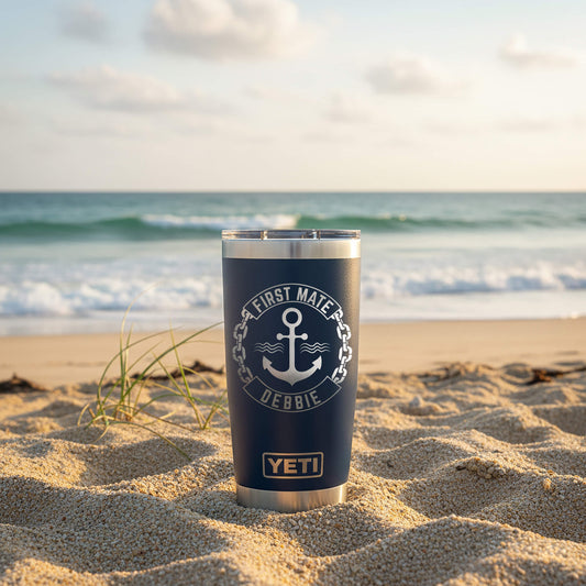 Custom Engraved 20oz Yeti Rambler, Personalized Captain Yeti Gift, Nautical Gift for Boat Captain, Sailor Gift, Custom Boat Tumbler