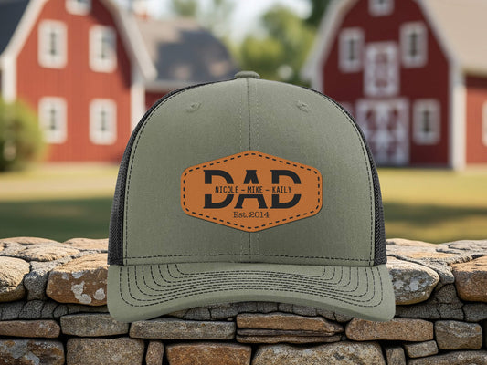 Personalized Dad Hat with Names, Custom Grandpa Hat for Men, Fathers Day Gift, Mens Christmas Gift, Papa Cap, Engraved Father Ball Cap