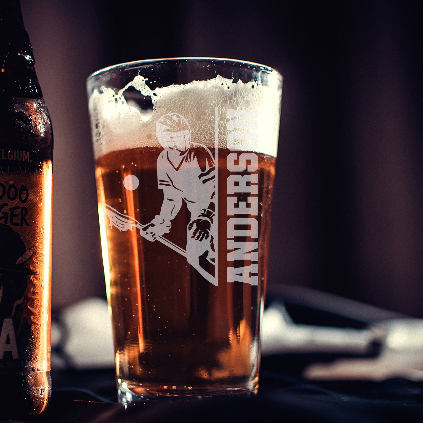 Personalized Lacrosse Coach Pint Glass