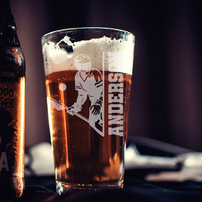 Personalized Lacrosse Coach Pint Glass
