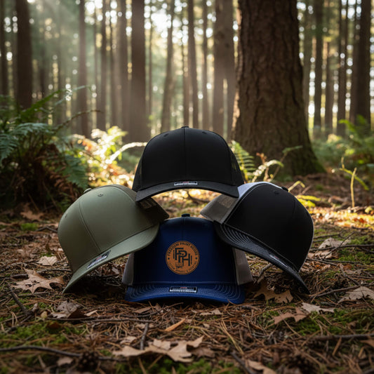 Custom Real Leather Patch Shape, Richardson Hat with your company logo