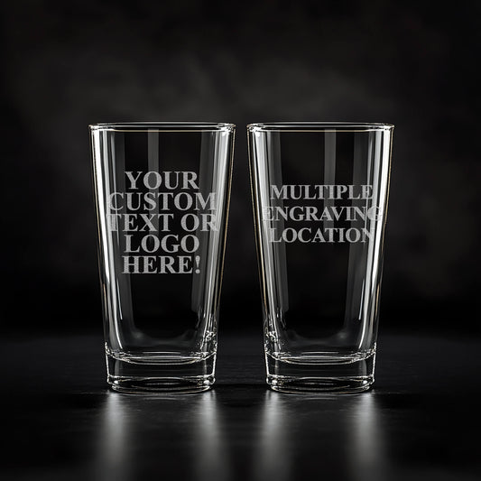 Personalized Beer Glass Engraved with Any Message, Custom Logo, Add Your Logo, Name, or Message, Gift for Dad, Boss, or Beer Lover