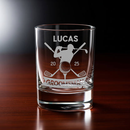 Best Man Golf Gift, Custom Golf Rocks Glass, Best Man Proposal, Groomsmen Gift, Groomsmen Proposal, Wedding Party, Best Man Gift, Golf Whiskey Glass Proposal