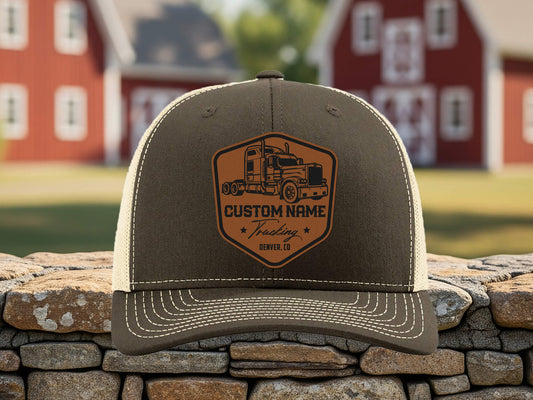 Custom Truck Driver Hat with Patch, Trucker Company Logo Cap, Personalized Semi Truck Hat, Custom Business Logo Trucker Hat