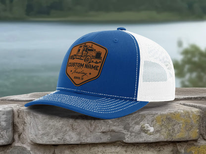 Custom Truck Driver Hat with Patch, Trucker Company Logo Cap, Personalized Semi Truck Hat, Custom Business Logo Trucker Hat