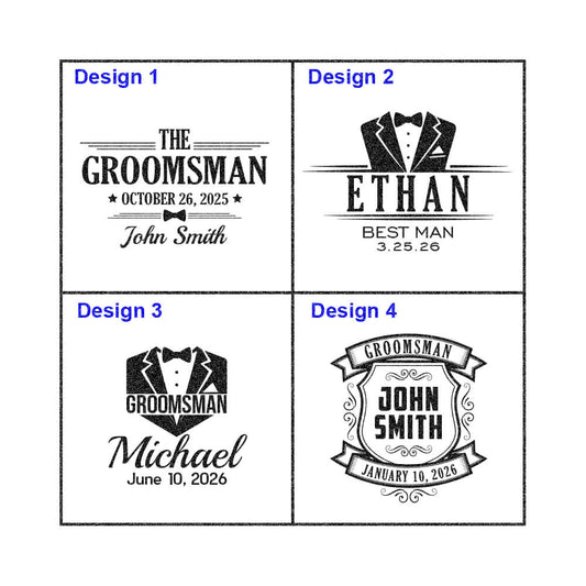 Personalized Whiskey Glass for Groomsmen – Custom Engraved Rocks Glass Gift for Best Man, Groom Squad Gift Idea, Wedding Party Favor