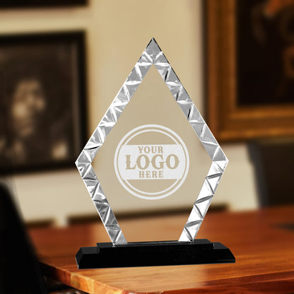 Custom Diamond Accent Glass Award